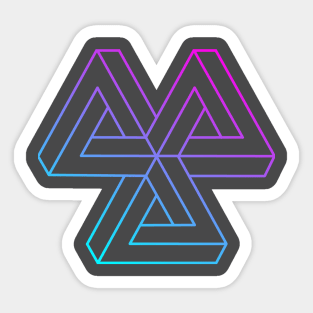 Impossible object (cyan to magenta gradient) Sticker